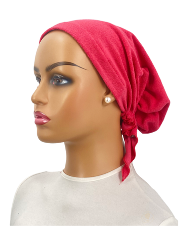 Ahead P2359-24 Pink Cherry Comfy Terry Classic Fit Pre-Tied Bandanna myselflingerie.com
